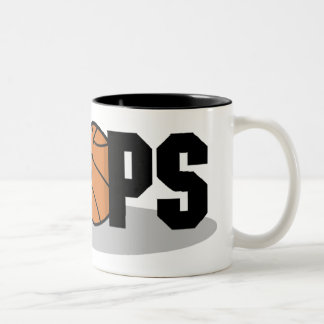 De Café Em Dois Tons Caneca do basquetebol das aros