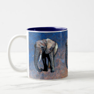 De Café Em Dois Tons Caneca do bebendo do Animal-suporte do elefante
