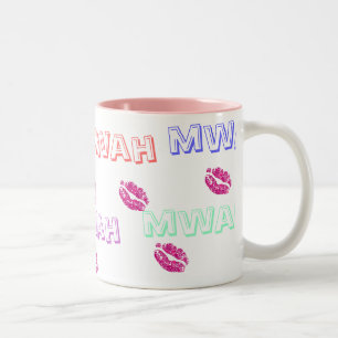 De Café Em Dois Tons Caneca do beijo (Mwah)