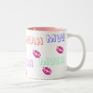 De Café Em Dois Tons Caneca do beijo (Mwah)