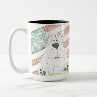 De Café Em Dois Tons caneca do bulldog patriota
