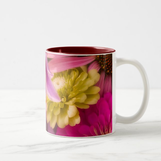 De Café Em Dois Tons Caneca do buquê floral (Direita)
