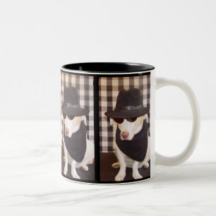 De Café Em Dois Tons Caneca do cão dos azuis