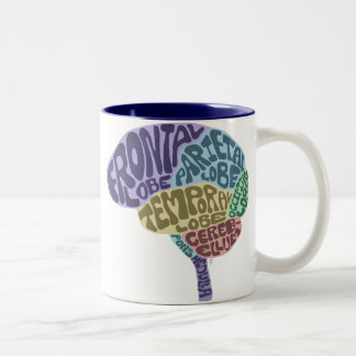 De Café Em Dois Tons Caneca do cérebro