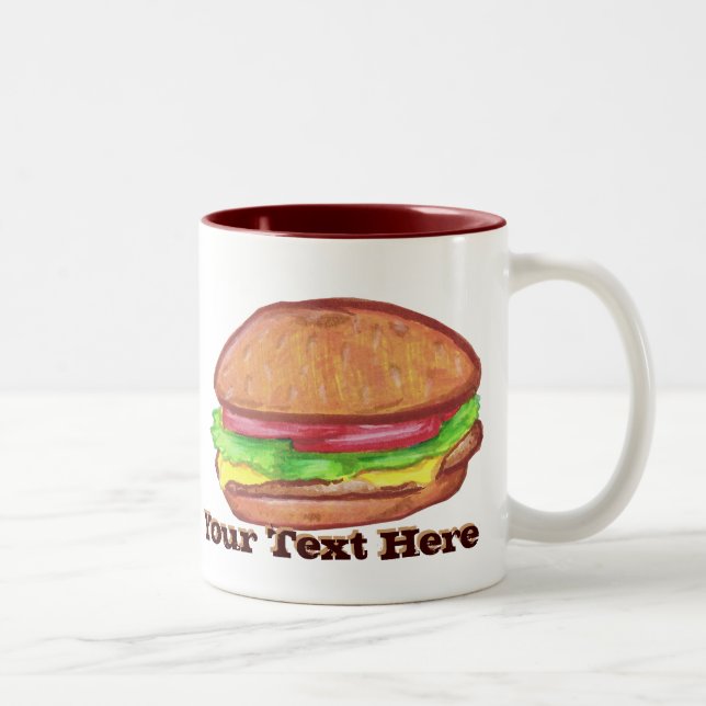 De Café Em Dois Tons Caneca do cheeseburger (Direita)