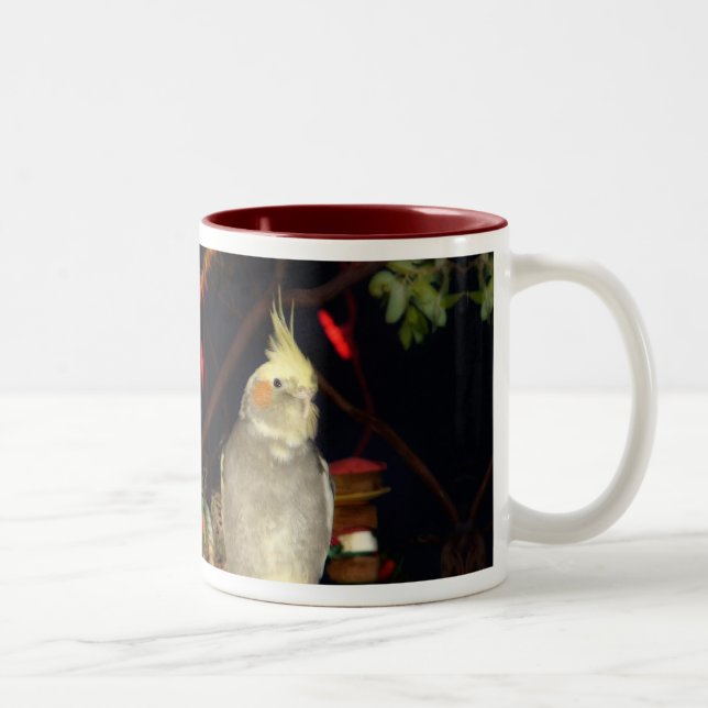De Café Em Dois Tons Caneca do Cockatiel - personalizada (Direita)