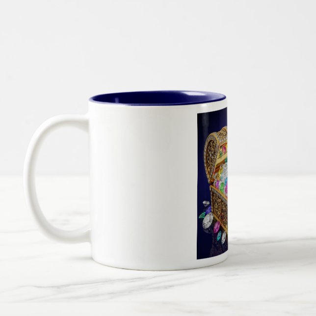 De Café Em Dois Tons Caneca do Cofre do Tesouro (Esquerda)