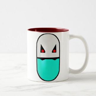 De Café Em Dois Tons Caneca do comprimido da paródia do Prozac do