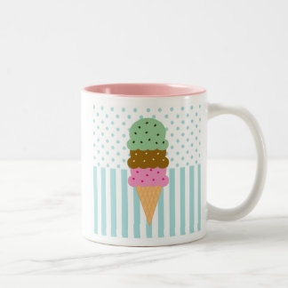 De Café Em Dois Tons Caneca do cone do sorvete