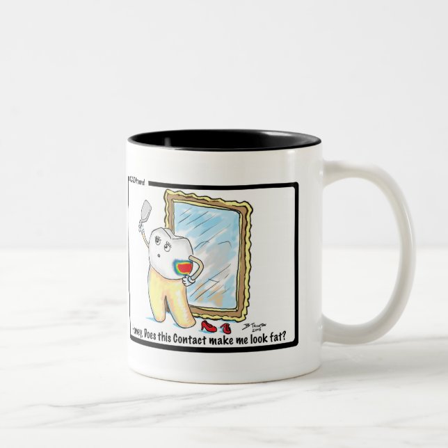 De Café Em Dois Tons Caneca do "contato" (Direita)