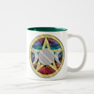 De Café Em Dois Tons Caneca do copo da deusa triplicar-se do Pentacle