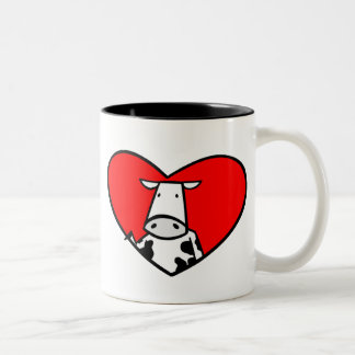 De Café Em Dois Tons Caneca do coração da vaca