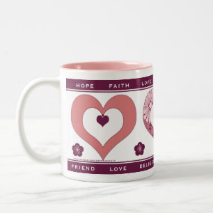 De Café Em Dois Tons Caneca do coração do amor e da inspiração