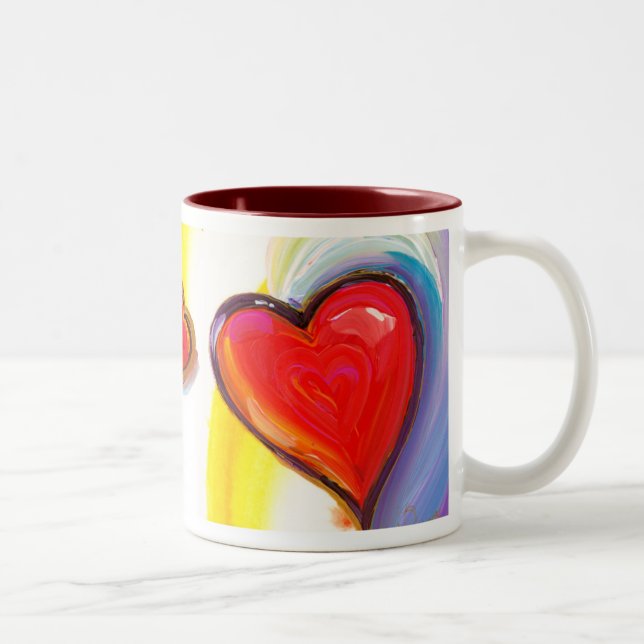 De Café Em Dois Tons Caneca do coração dos namorados (Direita)