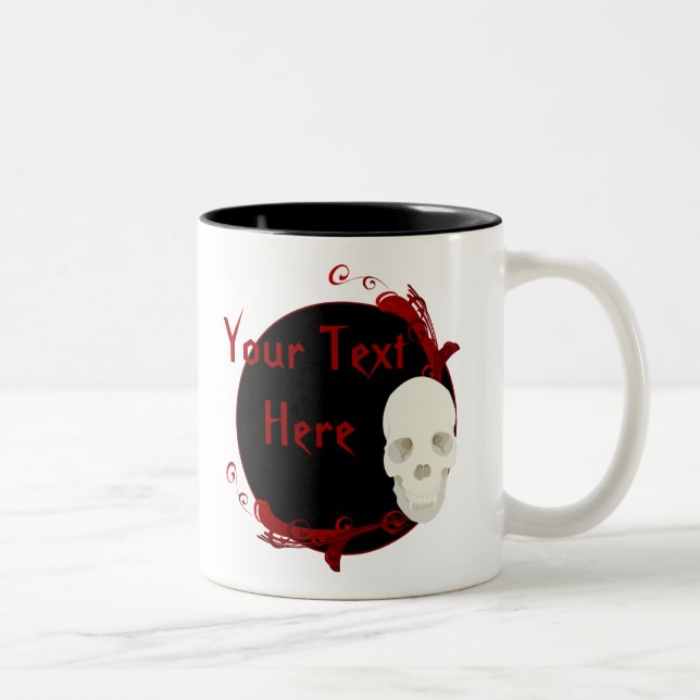 De Café Em Dois Tons Caneca do crânio (Direita)