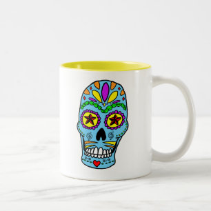 De Café Em Dois Tons Caneca do crânio do açúcar