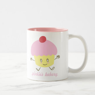De Café Em Dois Tons Caneca do cupcake da padaria do Pinkie