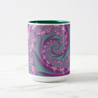 De Café Em Dois Tons Caneca do design dos redemoinhos do rosa