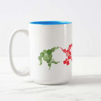 De Café Em Dois Tons Caneca do design Drew - Geometrics colorido