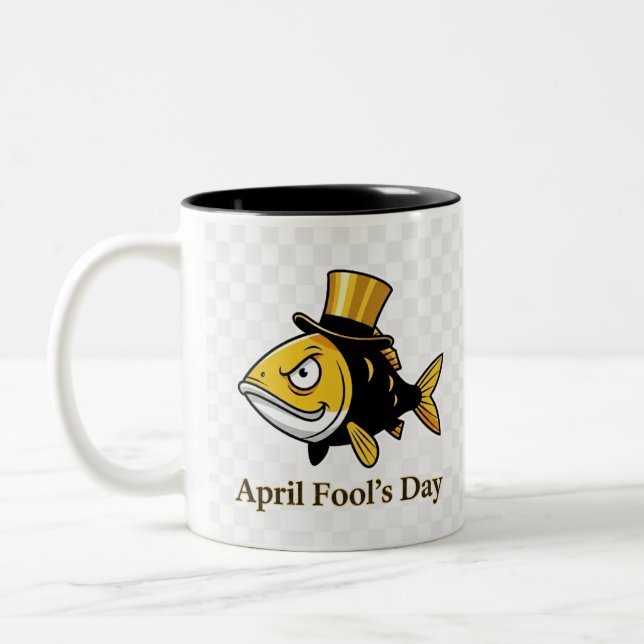 De Café Em Dois Tons Caneca do Dia da Mentira – Caneca Clássica (Esquerda)