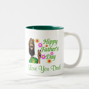 De Café Em Dois Tons Caneca do Dia dos Pais Hippie