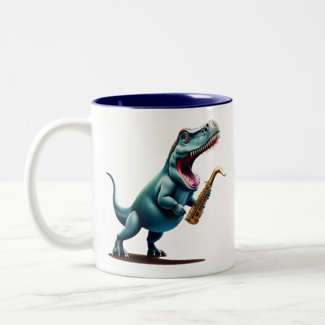 De Café Em Dois Tons Caneca do Dinossauro legal (Esquerda)