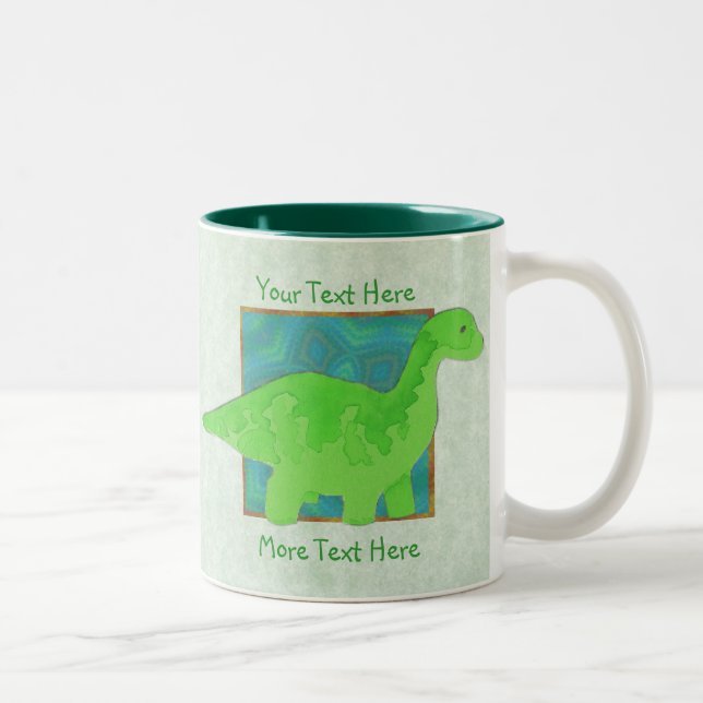 De Café Em Dois Tons Caneca do dinossauro verde (Direita)