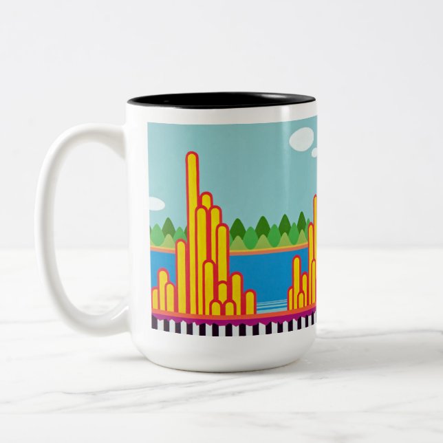 De Café Em Dois Tons caneca do Dois-Tom 15oz (Esquerda)
