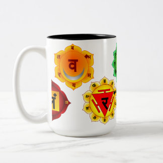 De Café Em Dois Tons CANECA do DOIS-TOM dos SÍMBOLOS 15OZ da IOGA REIKI