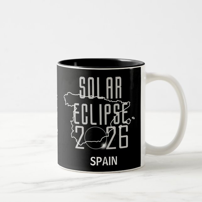 De Café Em Dois Tons Caneca do Eclipse Solar 2026 Espanha (Direita)