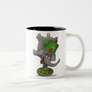 De Café Em Dois Tons Caneca do elefante do circo
