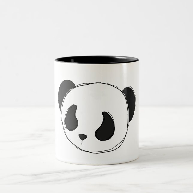 De Café Em Dois Tons caneca do esboço da panda (Centro)