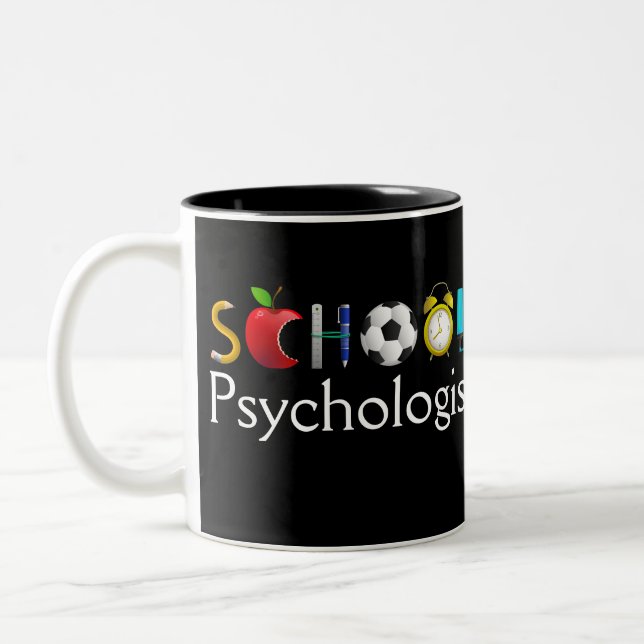 De Café Em Dois Tons Caneca do Escola-Daze do psicólogo da escola (Esquerda)