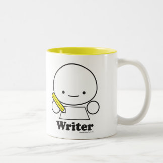 De Café Em Dois Tons Caneca do escritor (mais estilos)