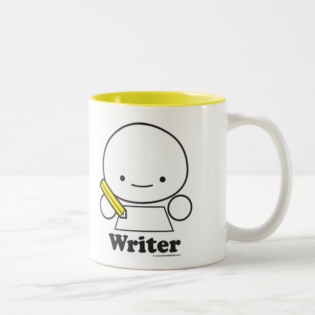 De Café Em Dois Tons Caneca do escritor (mais estilos) (Direita)