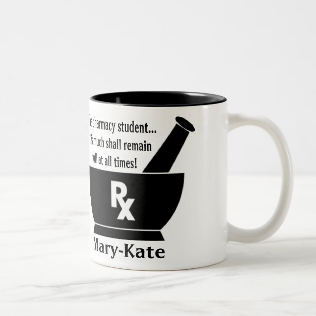 De Café Em Dois Tons Caneca do estudante da farmácia - personalizada (Direita)