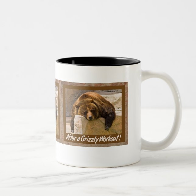 De Café Em Dois Tons Caneca do exercício do urso (Direita)