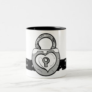 De Café Em Dois Tons Caneca do fechamento do coração