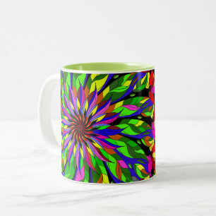 De Café Em Dois Tons Caneca do Flor-Redemoinho
