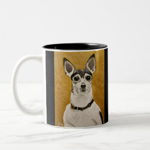 De Café Em Dois Tons Caneca do Fox Terrier do brinquedo