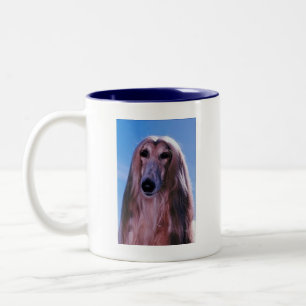 De Café Em Dois Tons Caneca do galgo afegão