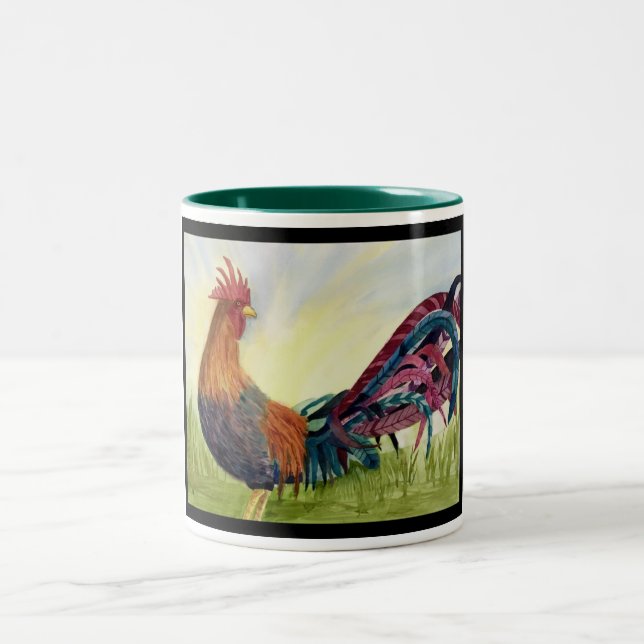 De Café Em Dois Tons Caneca do galo do conto da fantasia (Centro)