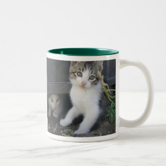 De Café Em Dois Tons Caneca do gatinho