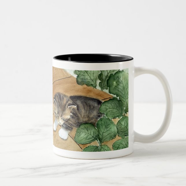 De Café Em Dois Tons Caneca do gatinho (Direita)