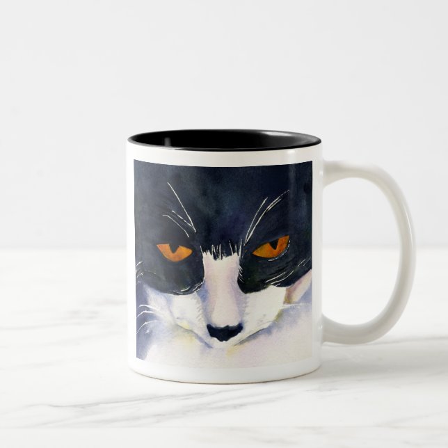De Café Em Dois Tons Caneca do gato do smoking (Direita)