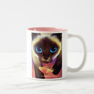 De Café Em Dois Tons Caneca do gato Siamese - 104 seguem-me