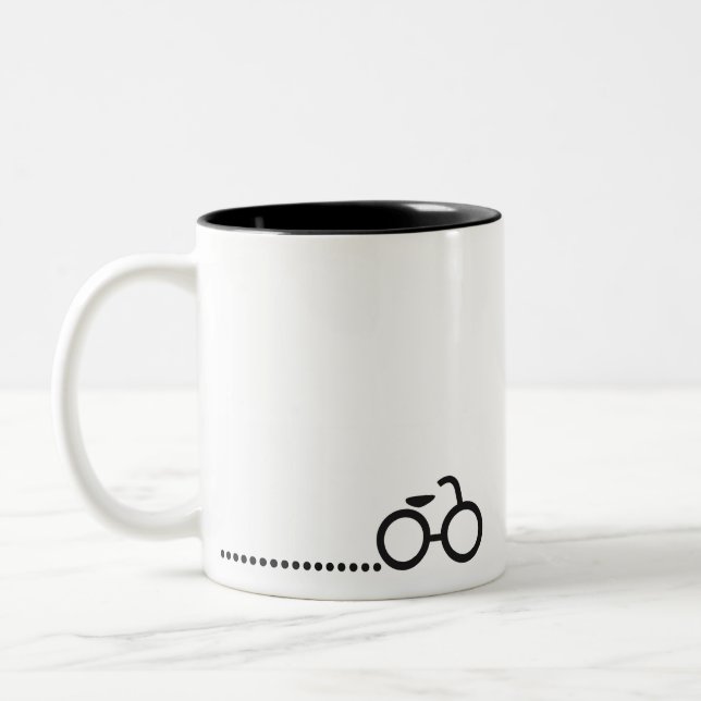 De Café Em Dois Tons Caneca do geek da bicicleta (Esquerda)