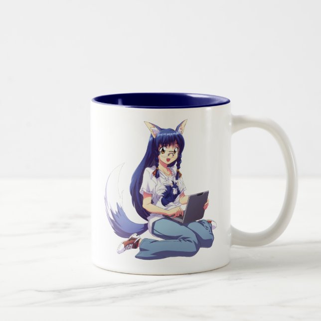 De Café Em Dois Tons Caneca do geek do Anime (Direita)