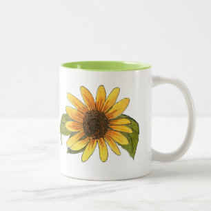 De Café Em Dois Tons Caneca do girassol