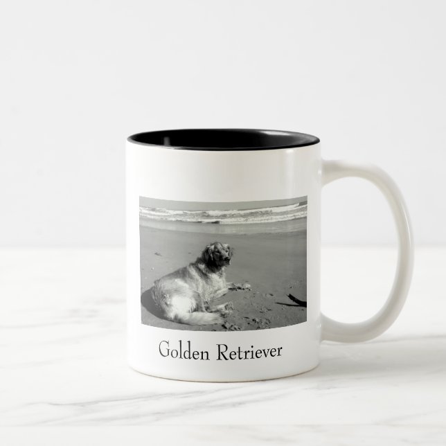 De Café Em Dois Tons Caneca do golden retriever (Direita)